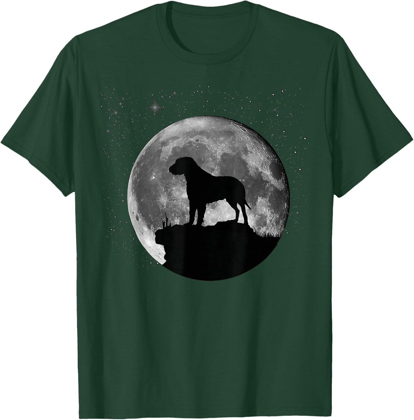 Irish Wolfhound Dog Moon T-Shirt - T-Shirt | Forest