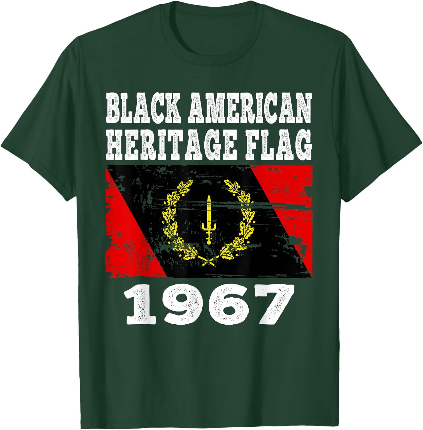 Black American Heritage Flag 1967 Vintage T-Shirt - T-Shirt | Forest