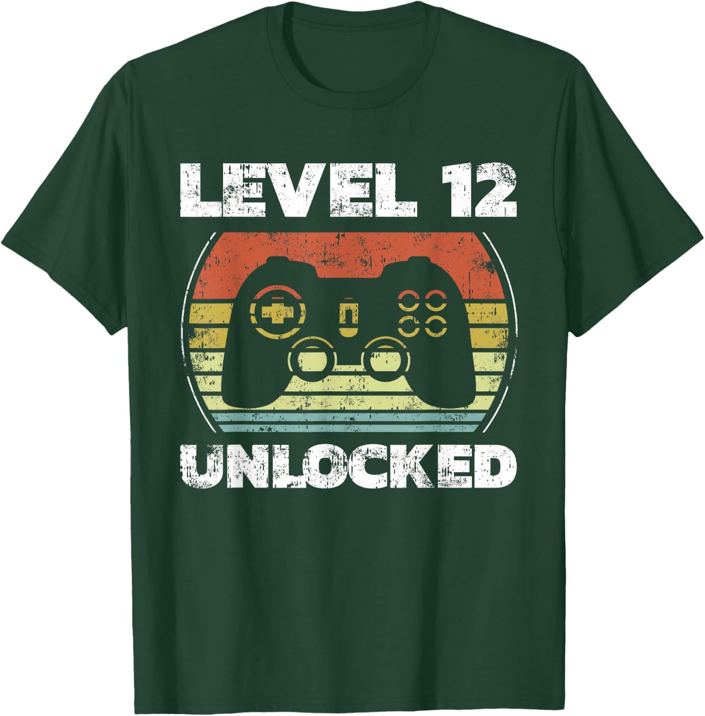 Level 12 Unlocked Funny Video Gamer 12th Birthday T-Shirt - T-Shirt | Forest