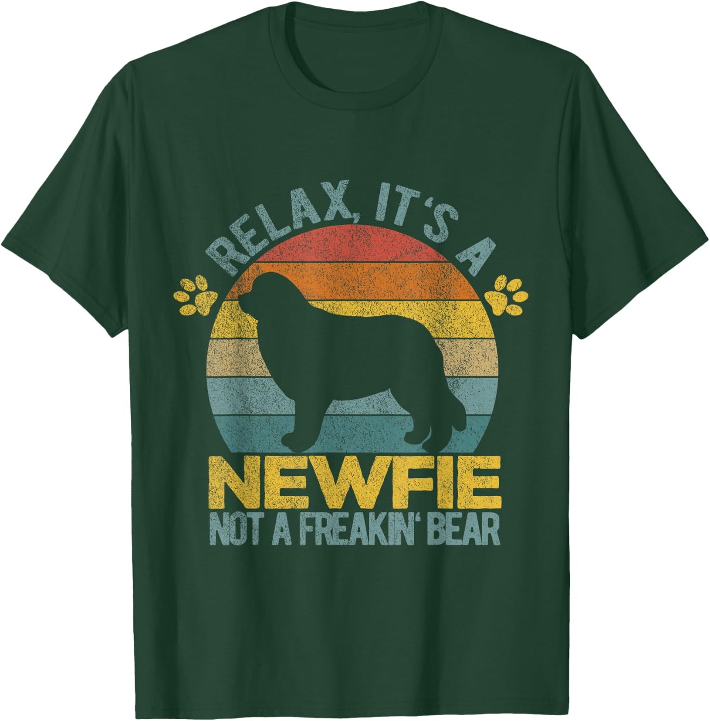 Funny Newfoundland Dog Newfie Owner Retro Vintage Men Women T-Shirt - T-Shirt | Forest