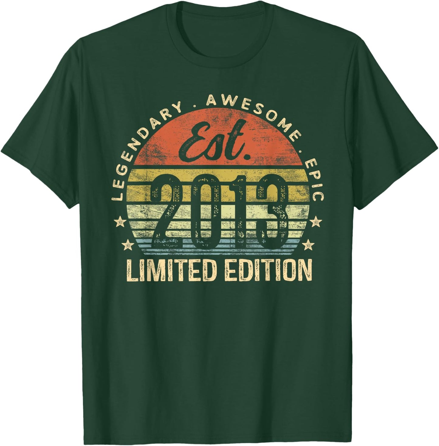 Est 2013 Limited Edition 12th Birthday Gifts 12 Year Old T-Shirt - T-Shirt | Forest