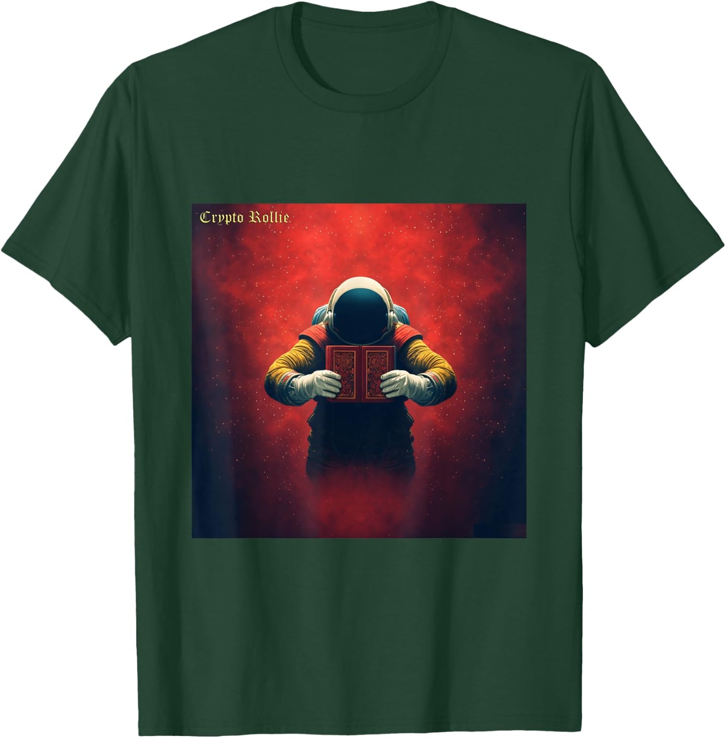 Red Astronaut Reading in Space T-Shirt - T-Shirt | Forest