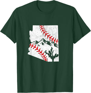Arizona Baseball League Cactus Mountain Red Stitch Graphic T-Shirt - T-Shirt | Forest