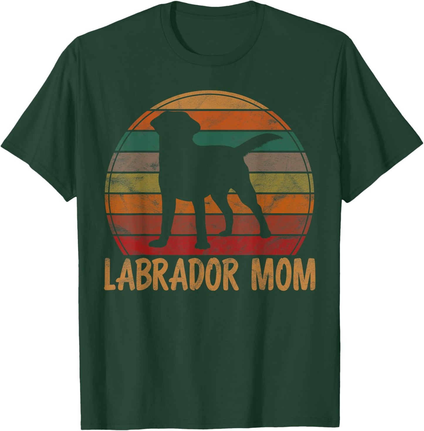 Retro Labrador Mom Dog Mother Pet Golden Black Lab Mama T-Shirt - T-Shirt | Forest