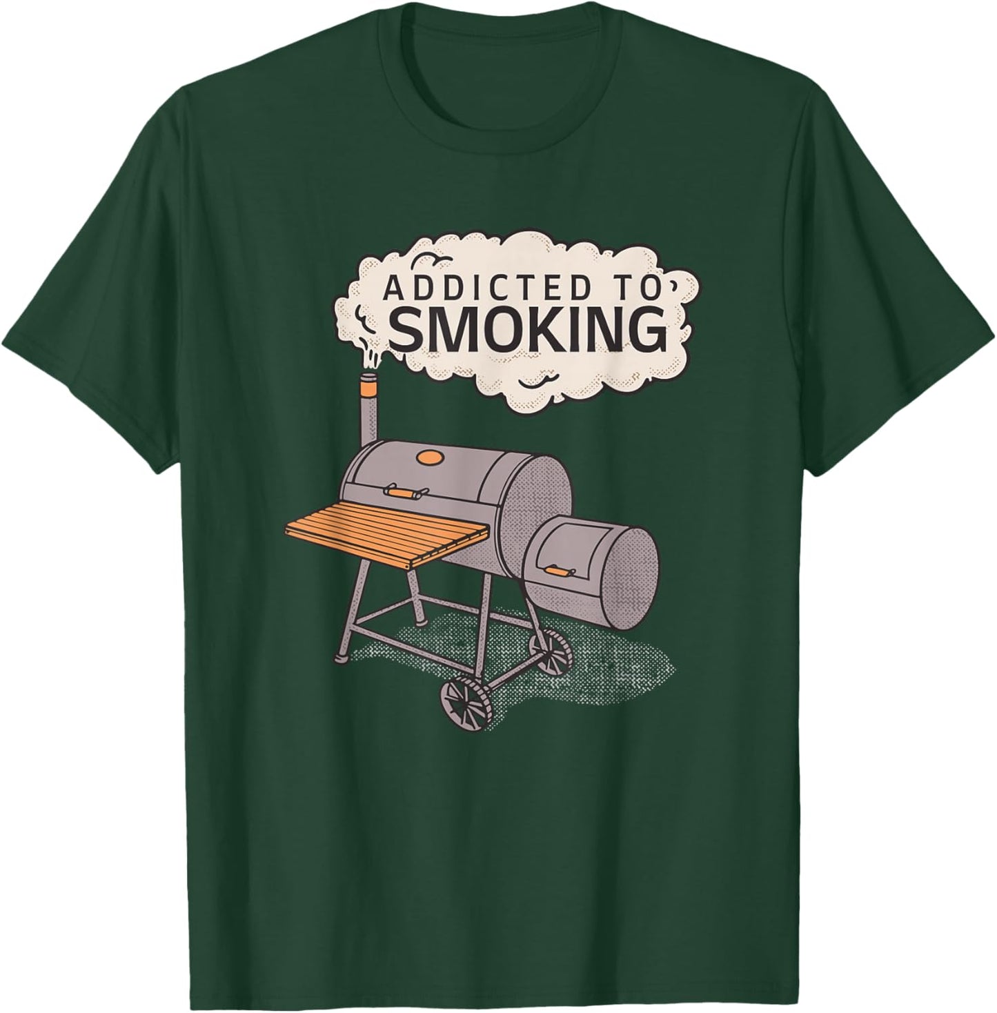 Funny Meat Smoker Meme Addicted To Smoking Pun T-Shirt - T-Shirt | Forest