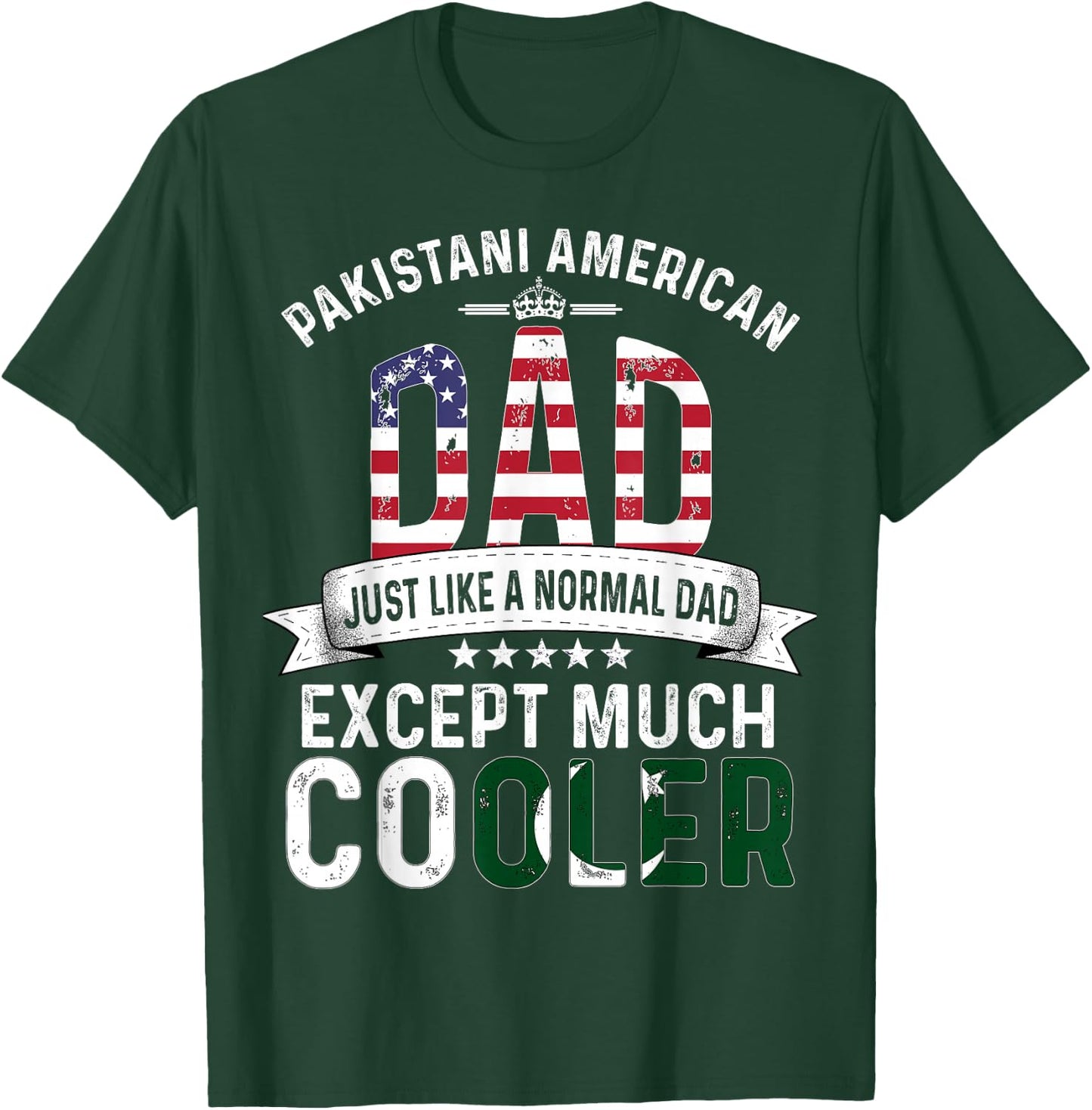 Pakistani American Dad Fathers Day Papa Pakistan Flag T-Shirt - T-Shirt | Forest