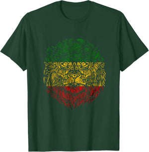 Regga Lion Of Judah Rasta Jamaica Etophian Lion Rastafarian T-Shirt - T-Shirt | Forest
