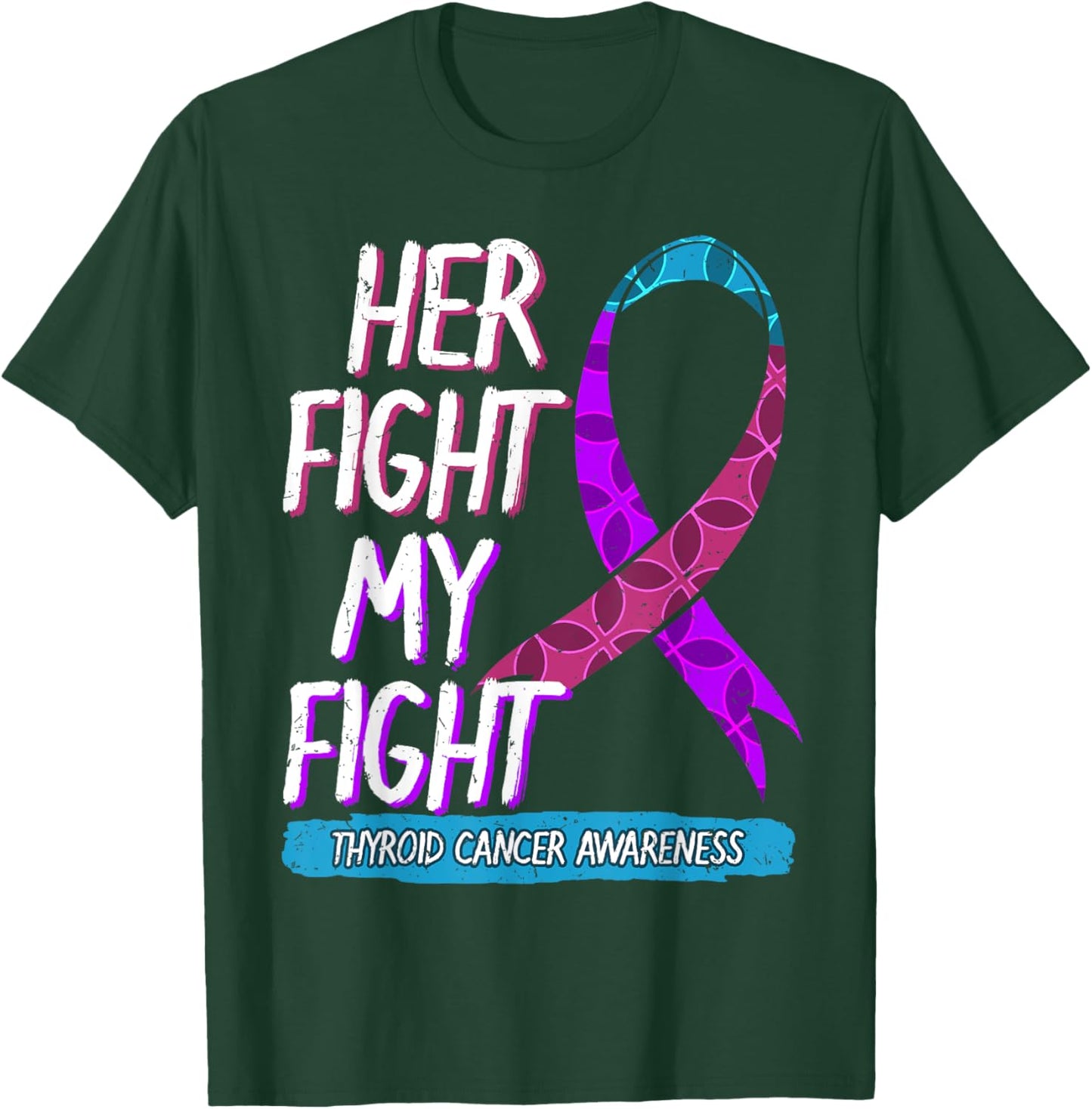 Thyroid Cancer Awareness Ribbon Endocrinologist Gift T-Shirt - T-Shirt | Forest