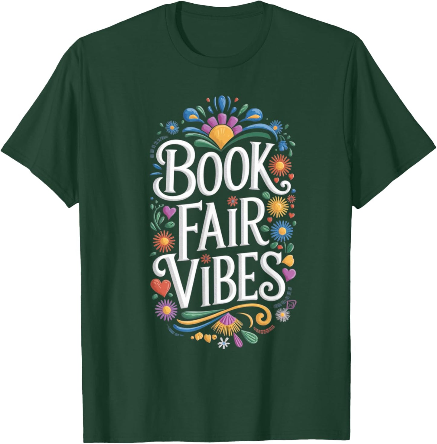 Book Fair Vibes Groovy 70s Retro School Librarian T-Shirt - T-Shirt | Forest