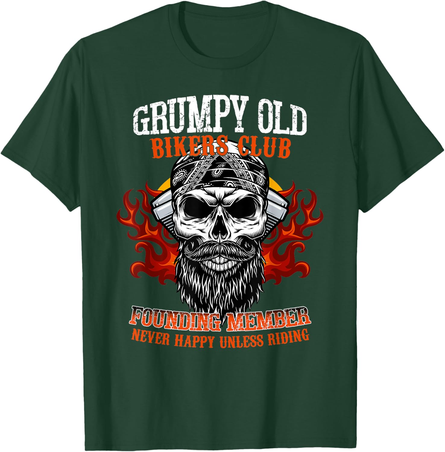 Grumpy Old Bikers Club Founding Member Motorcycle Riders T-Shirt - T-Shirt | Forest