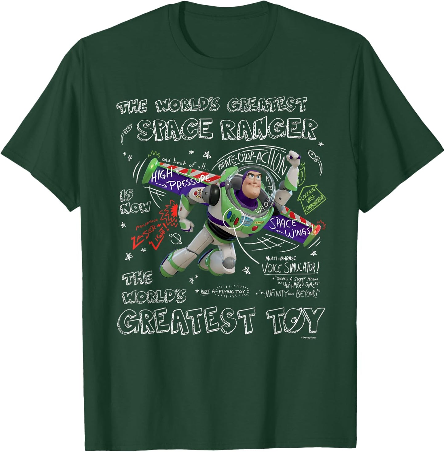 Disney Pixar Toy Story Buzz Lightyear The World's Greatest T-Shirt - T-Shirt | Forest