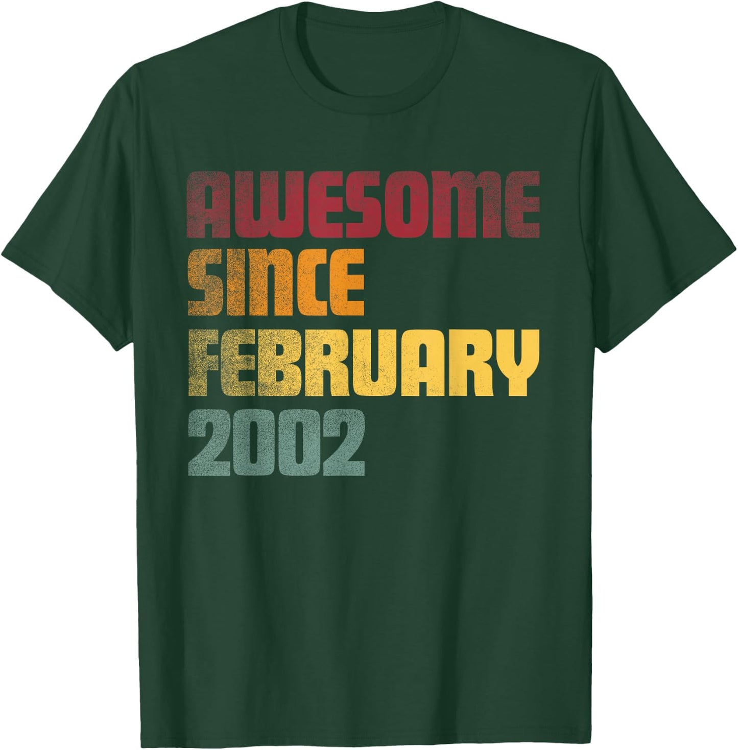 Awesome Since February 2002 24th Birthday - Vintage T-Shirt - T-Shirt | Forest