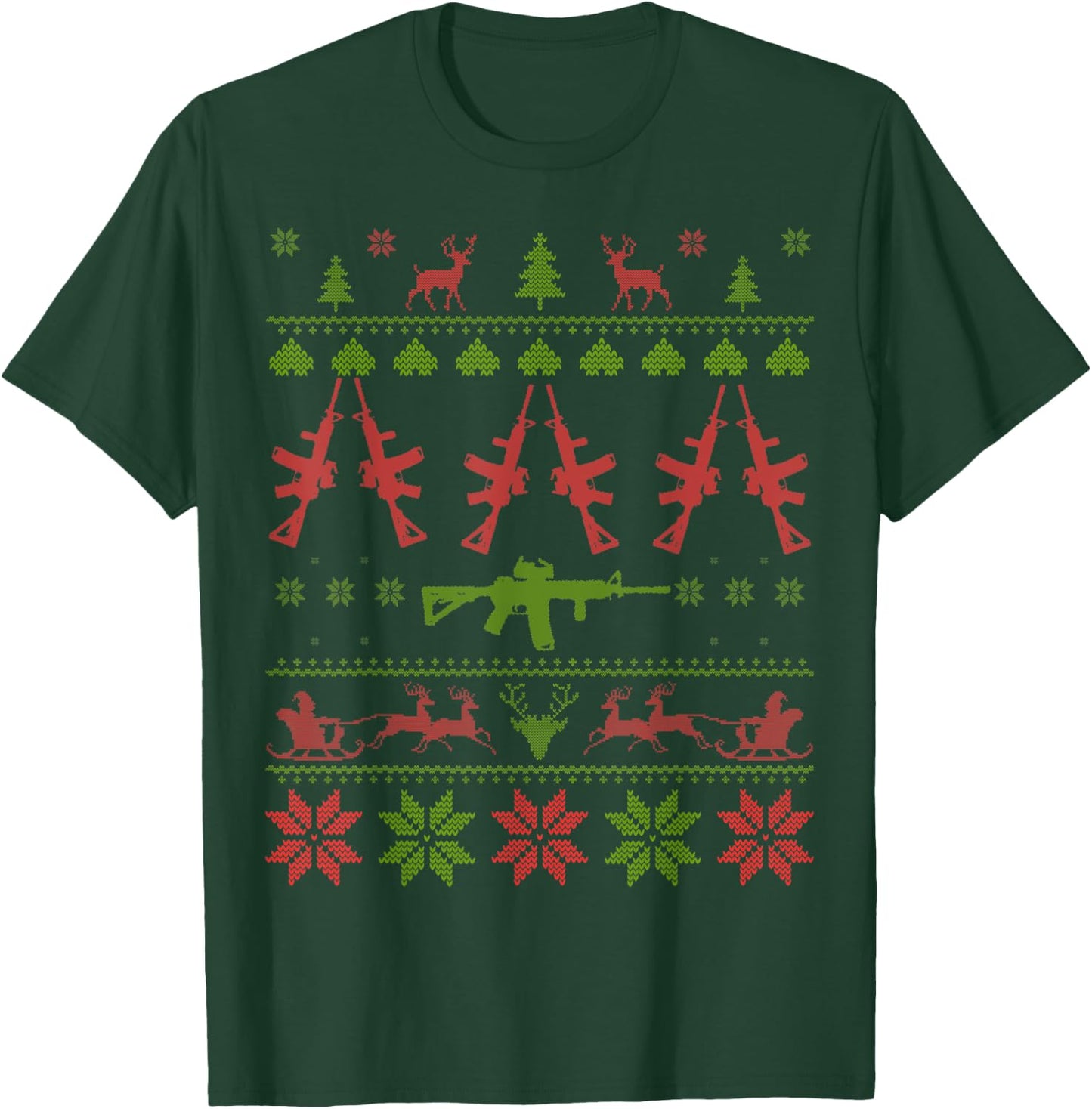 AR15 Ugly Christmas T-Shirt - T-Shirt | Forest