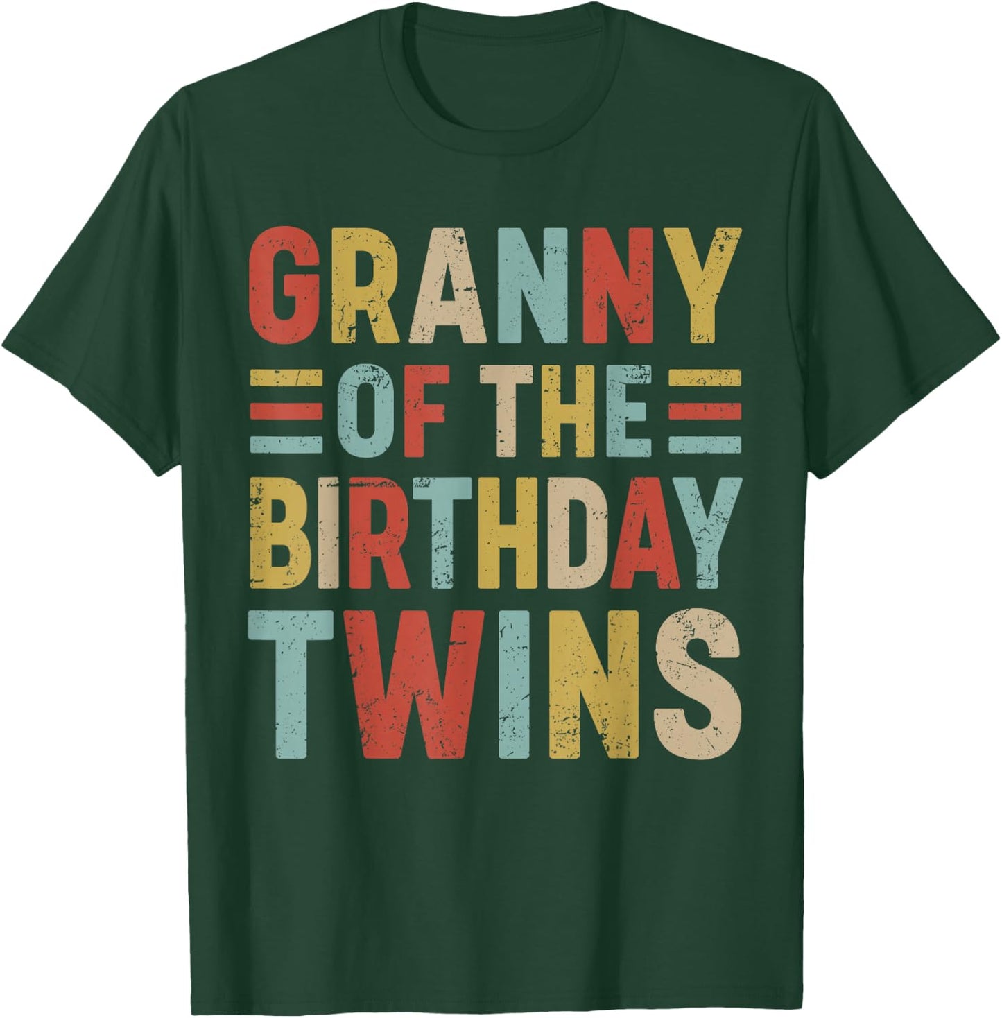 Granny of The Birthday Twins Family Matching Bday Party T-Shirt - T-Shirt | Forest