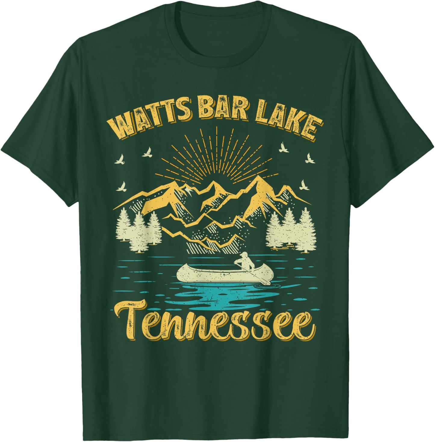 Summer Vacation Retro Mountain Tennessee Watts Bar Lake Women Kids T-Shirt - T-Shirt | Forest