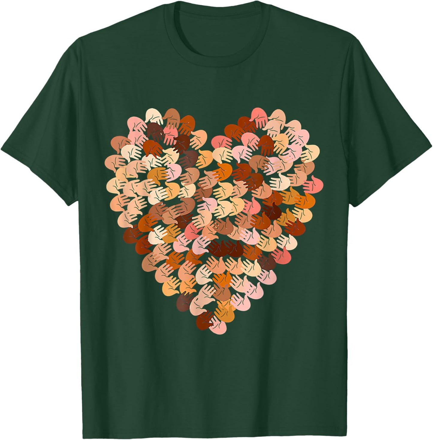 Melanin Hands Heart Valentines Day Black History Month T-Shirt - T-Shirt | Forest