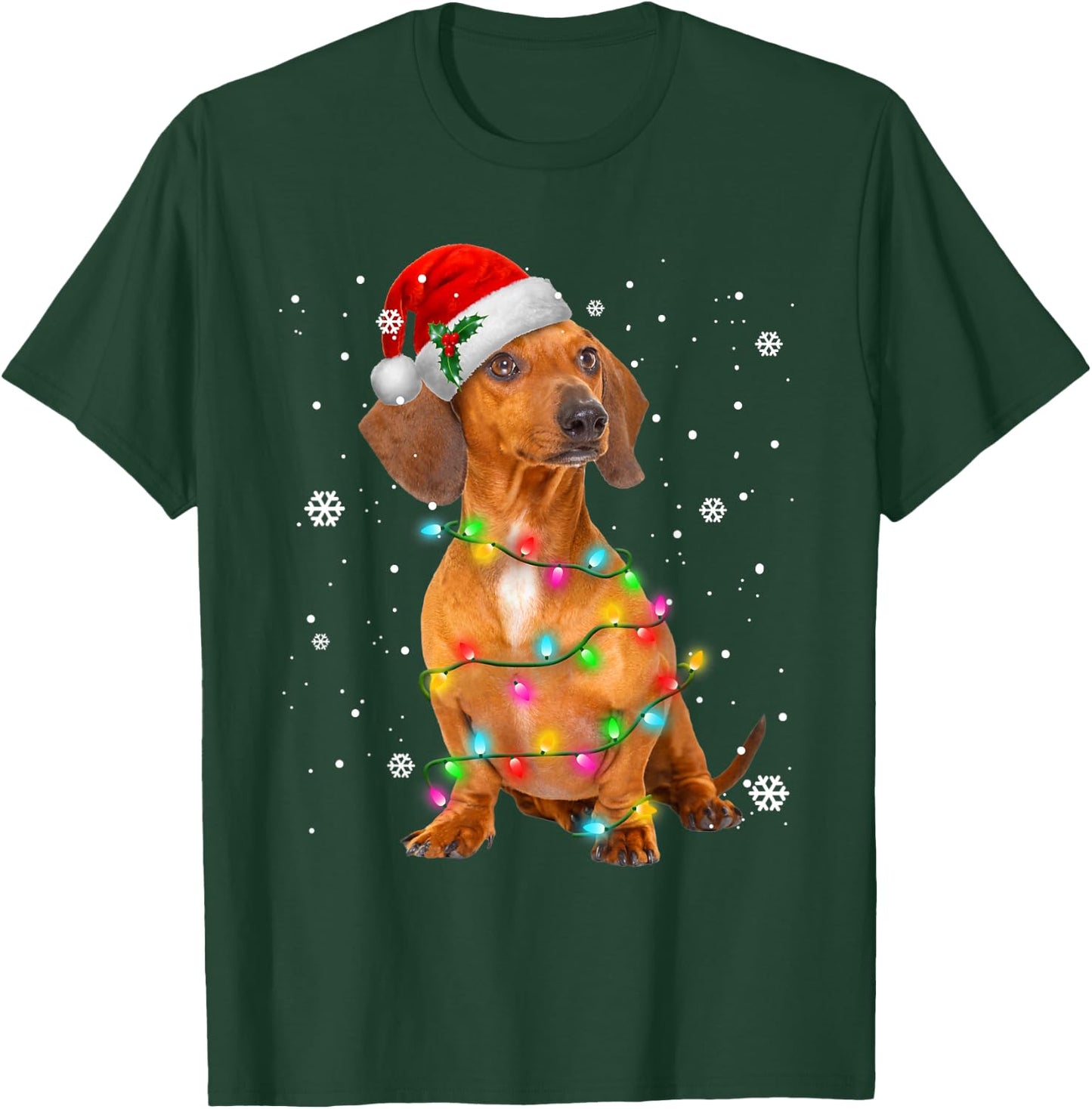 Dachshund Dogs Tree Christmas Sweater Xmas Gifts for Pet Dog T-Shirt - T-Shirt | Forest