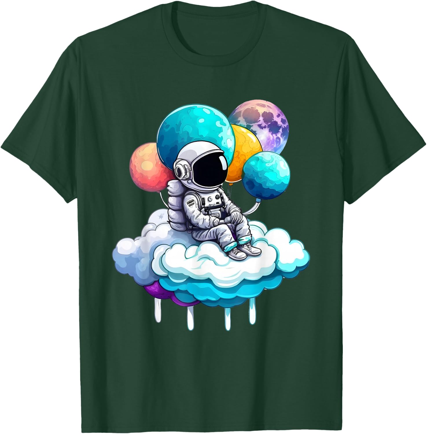 Cute Little Solar Sytsem Galaxy Cosmonaut Spaceman Astronaut T-Shirt - T-Shirt | Forest