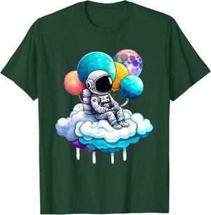 Cute Little Solar Sytsem Galaxy Cosmonaut Spaceman Astronaut T-Shirt - T-Shirt | Forest