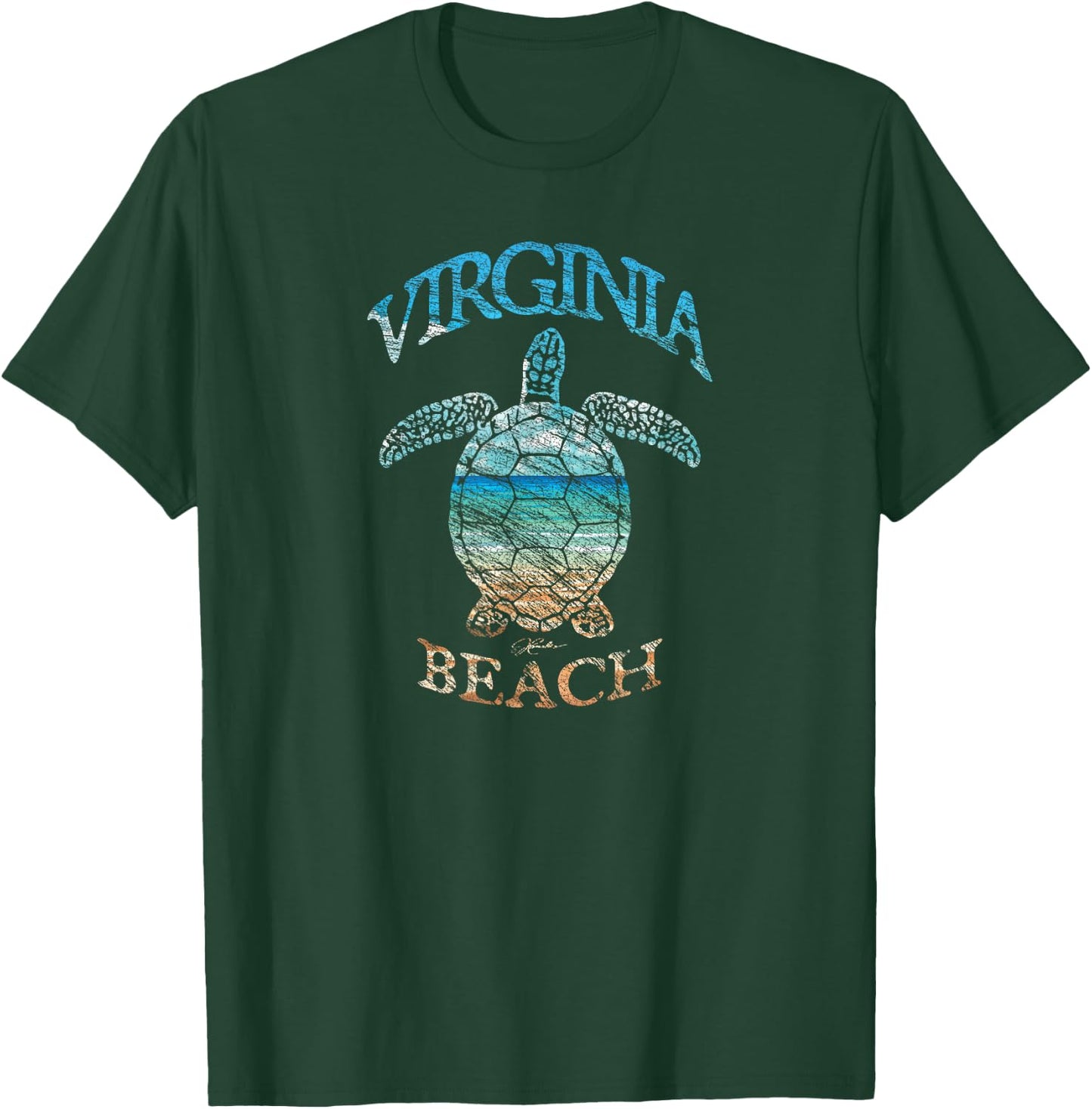 JCombs: Virginia Beach, VA, Beach in the Sea Turtle T-Shirt - T-Shirt | Forest
