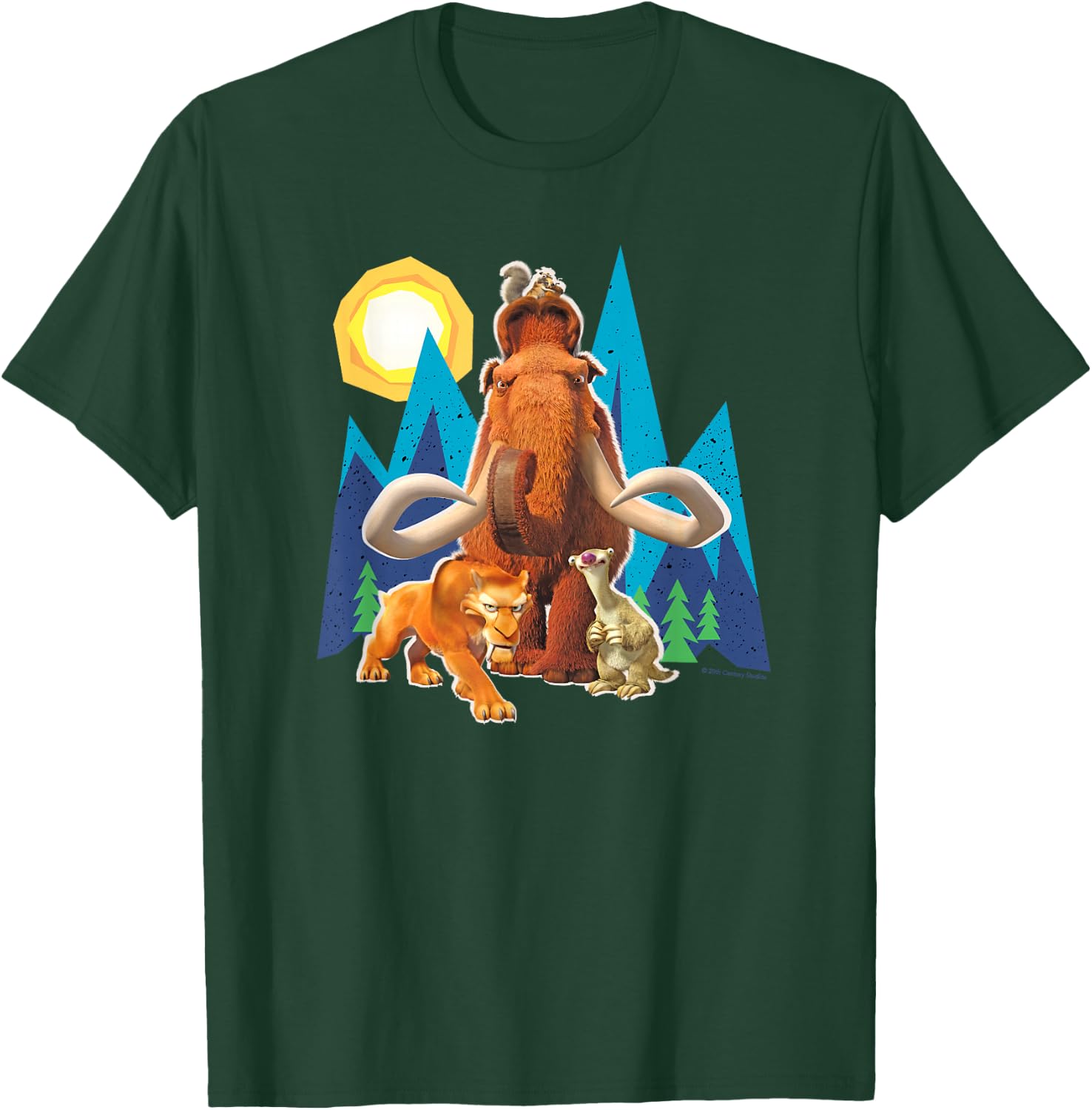 Ice Age Manfred Diego Sid and Scrat Cutout Mountains T-Shirt - T-Shirt | Forest