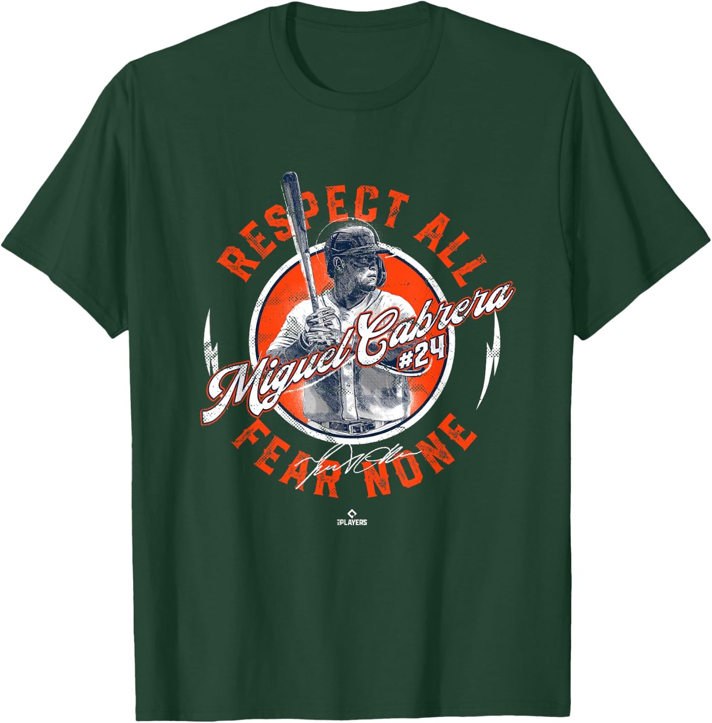 Respect All Fear None Miguel Cabrera Detroit MLBPA T-Shirt - T-Shirt | Forest