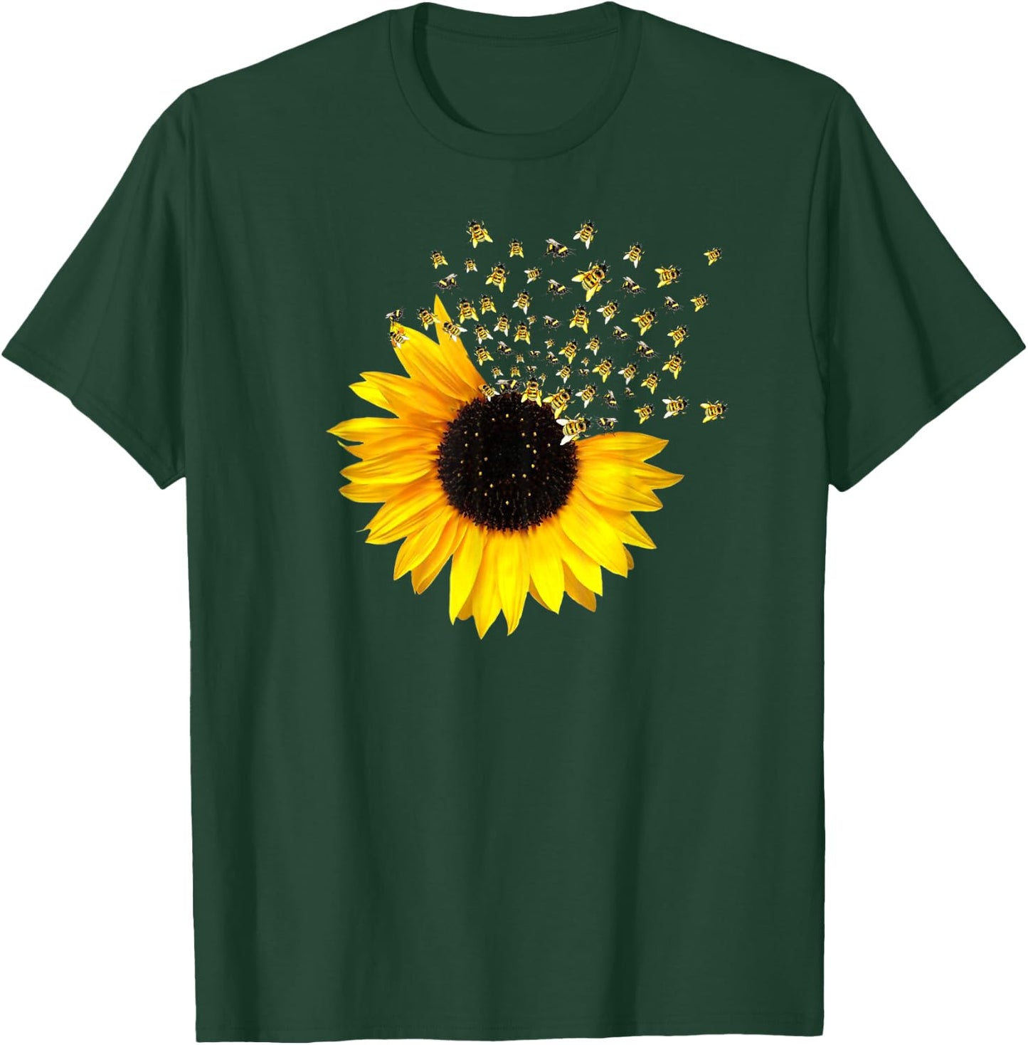 Bumble Bee. Honey Bees. Bee Lover. Sunflower. Yellow Flowers T-Shirt - T-Shirt | Forest
