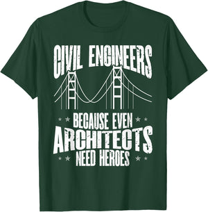 Civil Engineering Construction Civil Engineer Bridge T-Shirt - T-Shirt | Forest