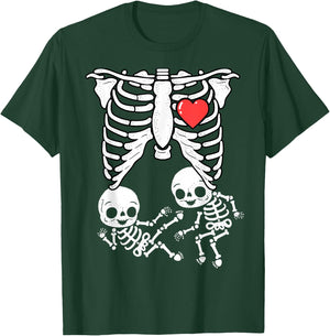 Skeleton Pregnancy Announcement Shirt Boy Twins XRay New Mom T-Shirt - T-Shirt | Forest