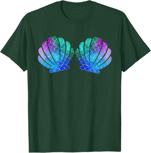 Mermaid Sea Shell Bra Costume T-Shirt - T-Shirt | Forest