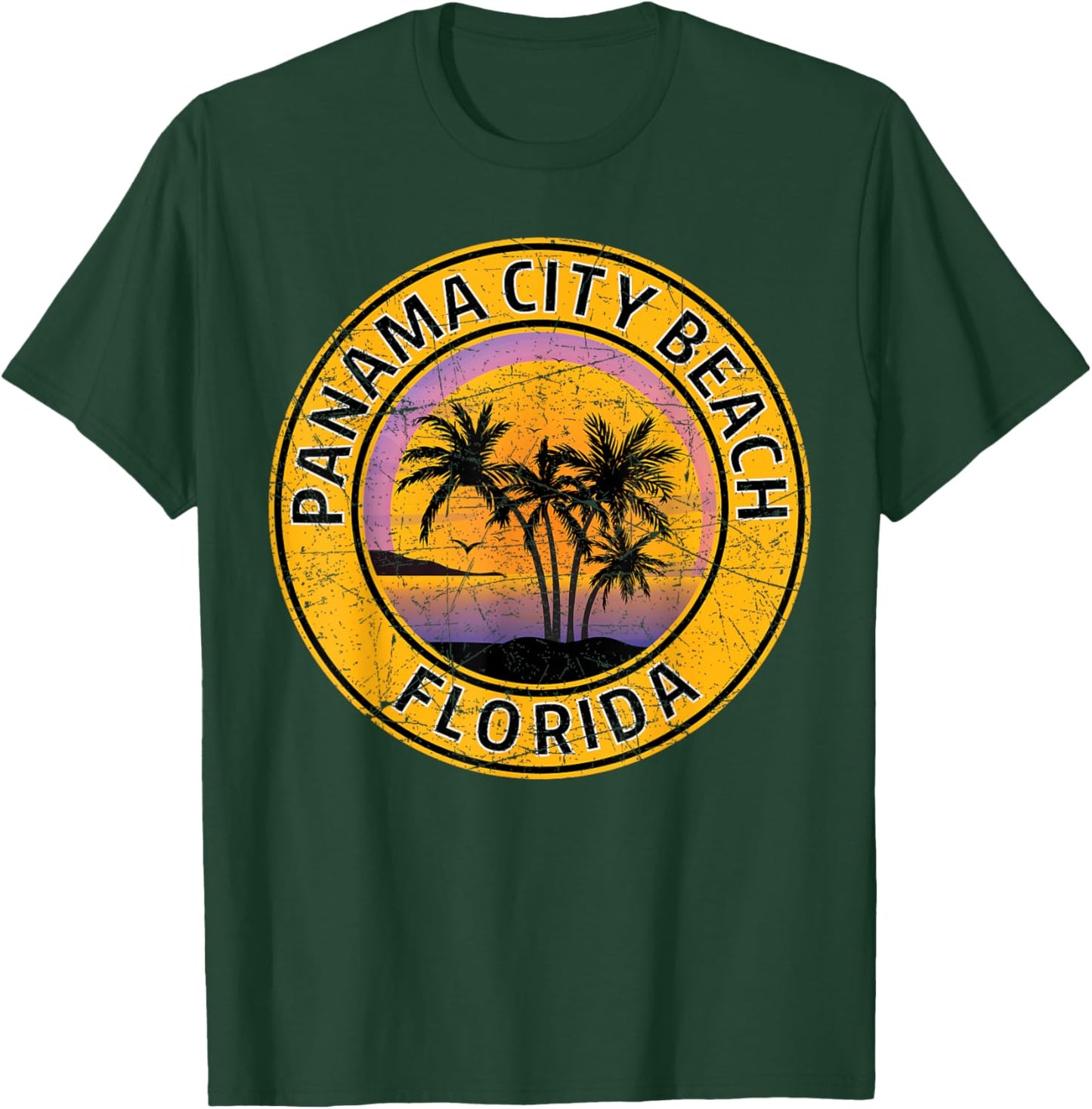 Panama City Beach Florida FL Vintage Retro 70s 80s Souvenir T-Shirt - T-Shirt | Forest