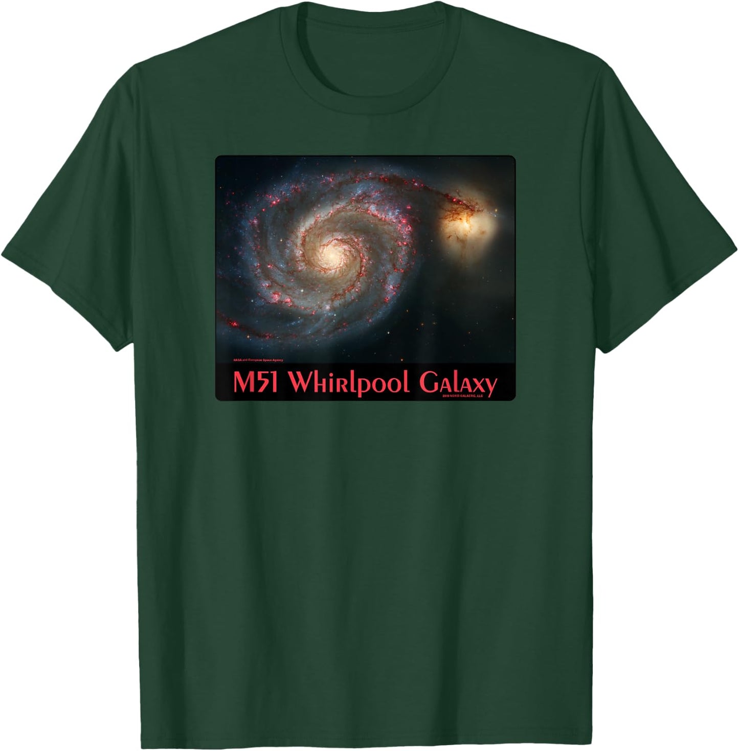 M51 Whirlpool Galaxy Messier Object 51 Space Astronomy T-Shirt - T-Shirt | Forest