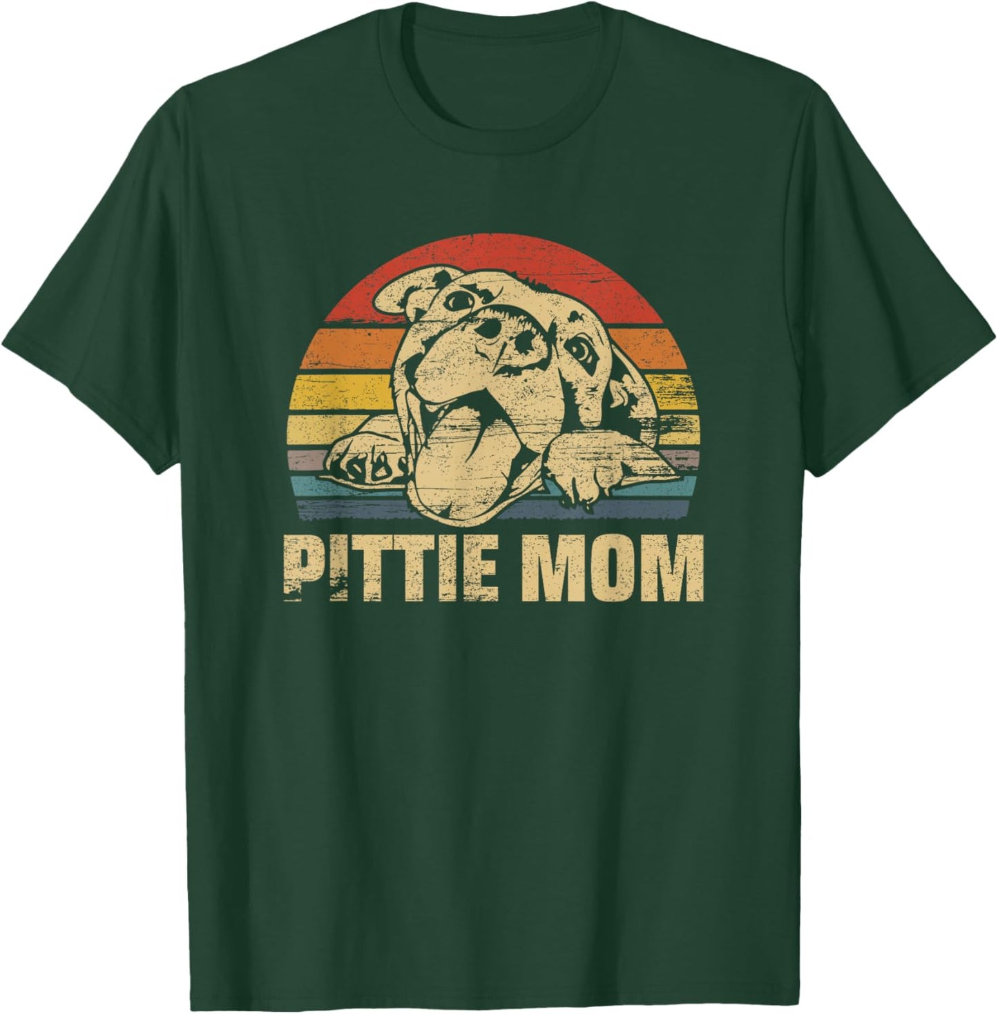 Pittie Mom Pitbull Mama Dog Lovers Gift Mothers Day Gift T-Shirt - T-Shirt | Forest