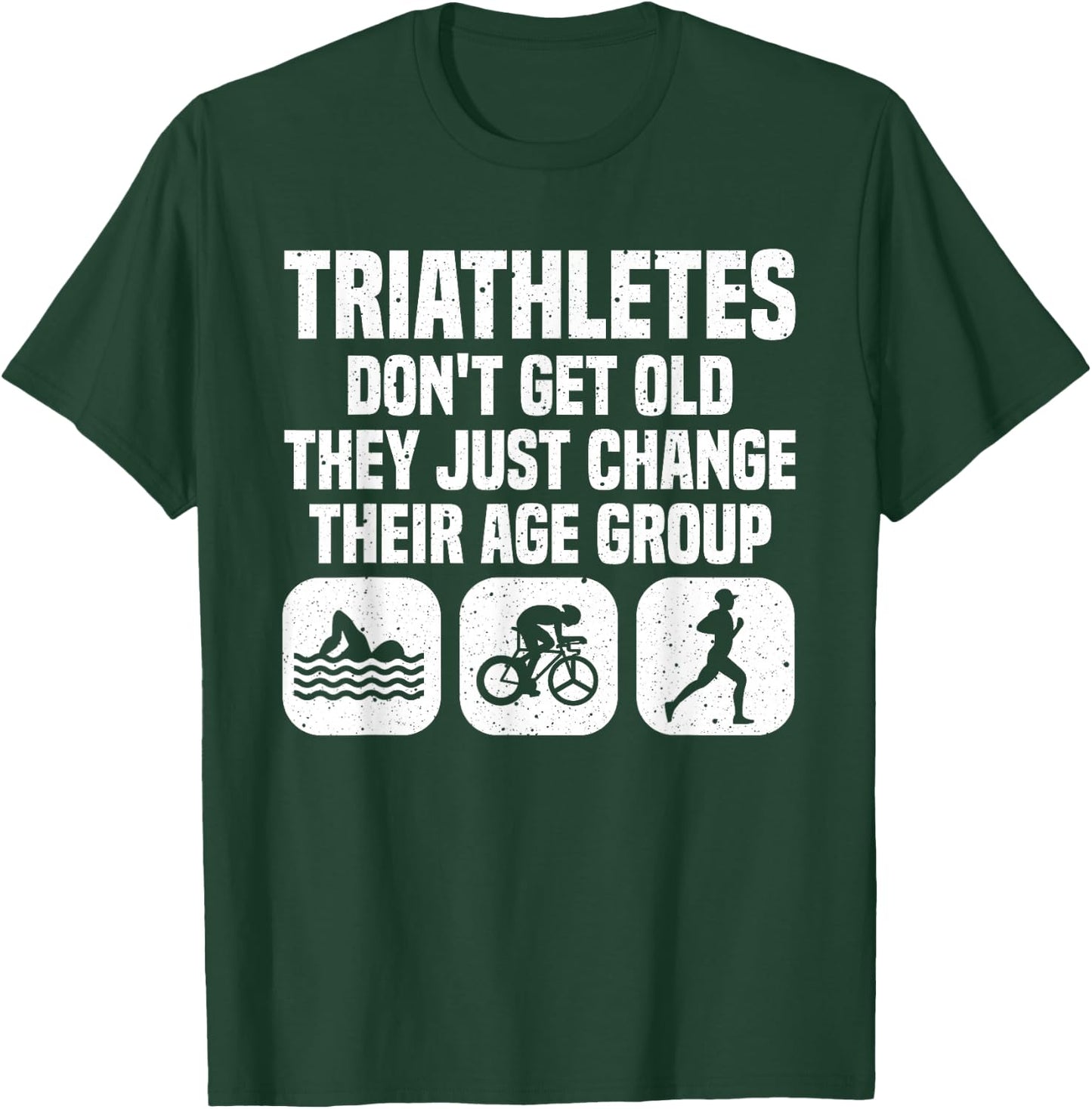 Funny Triathlon Design Men Women Triathletes Swim Bike Run T-Shirt - T-Shirt | Forest