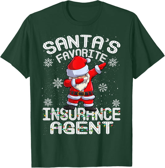 Santa's Favorite Insurance Agent Santa Christmas T-Shirt - T-Shirt | Forest