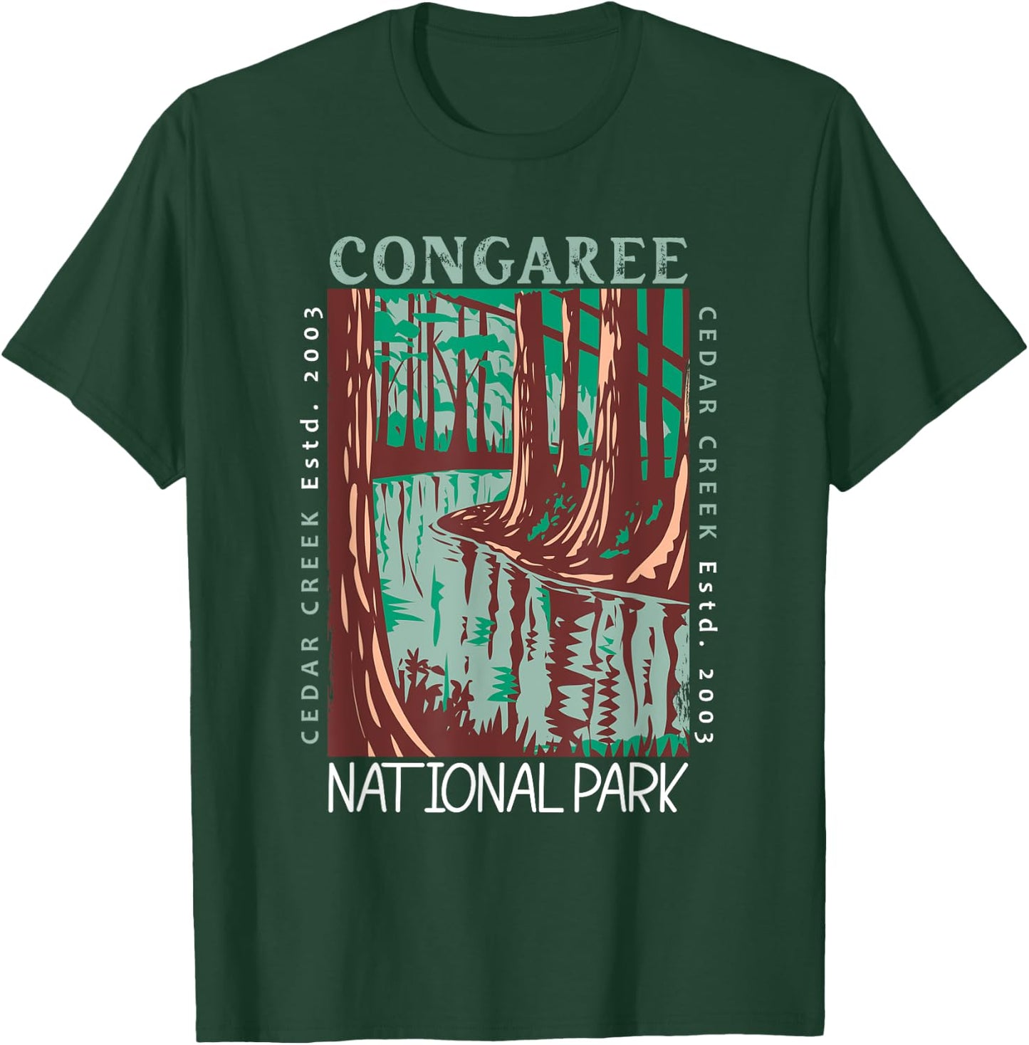 Congaree National Park South Carolina Distressed Vintage T-Shirt - T-Shirt | Forest