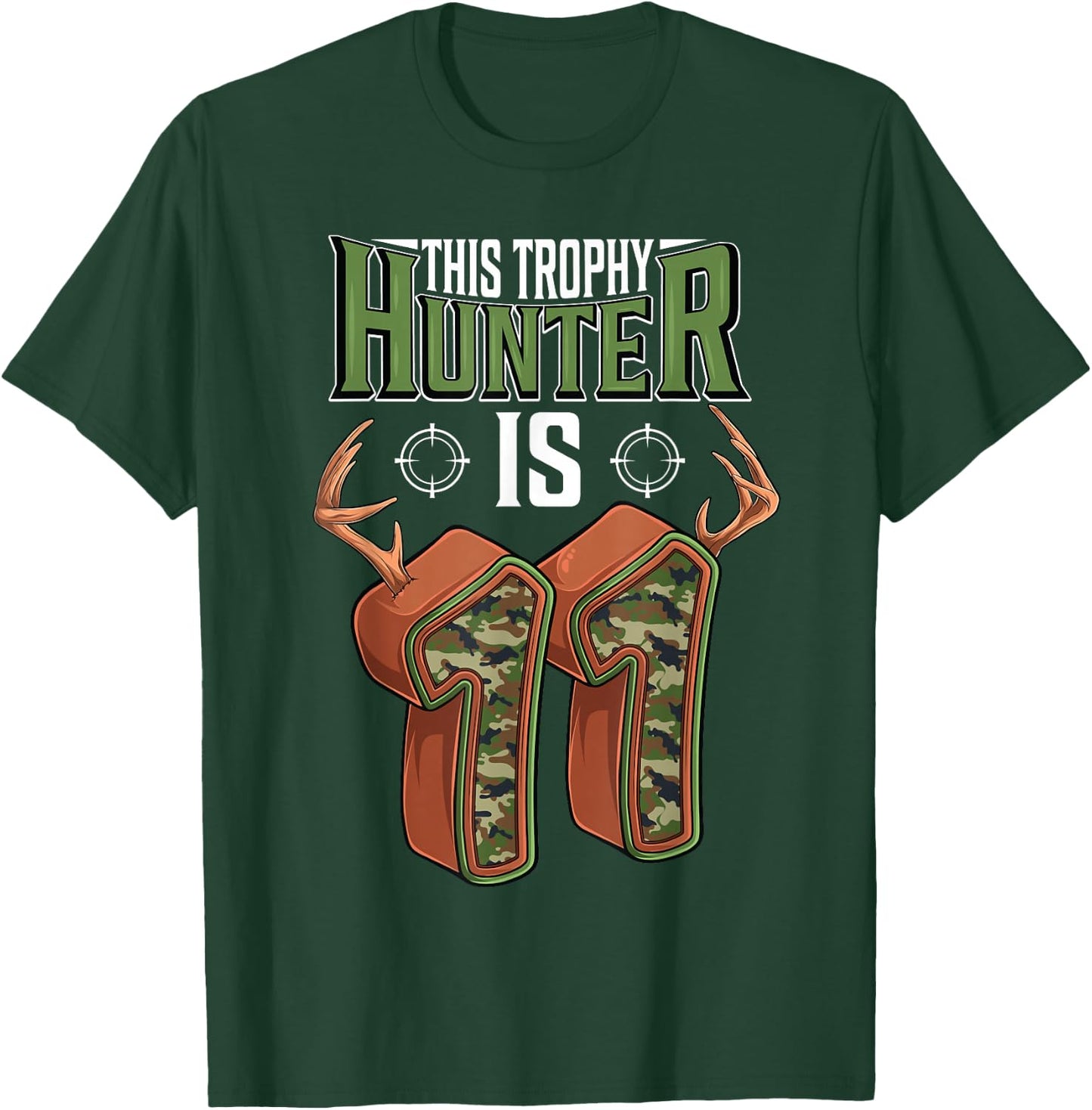 11 Year Old Hunting 11th Birthday Party Deer Hunter T-Shirt - T-Shirt | Forest