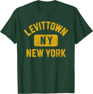 Levittown New York Gym Style Distressed Amber Print T-Shirt - T-Shirt | Forest
