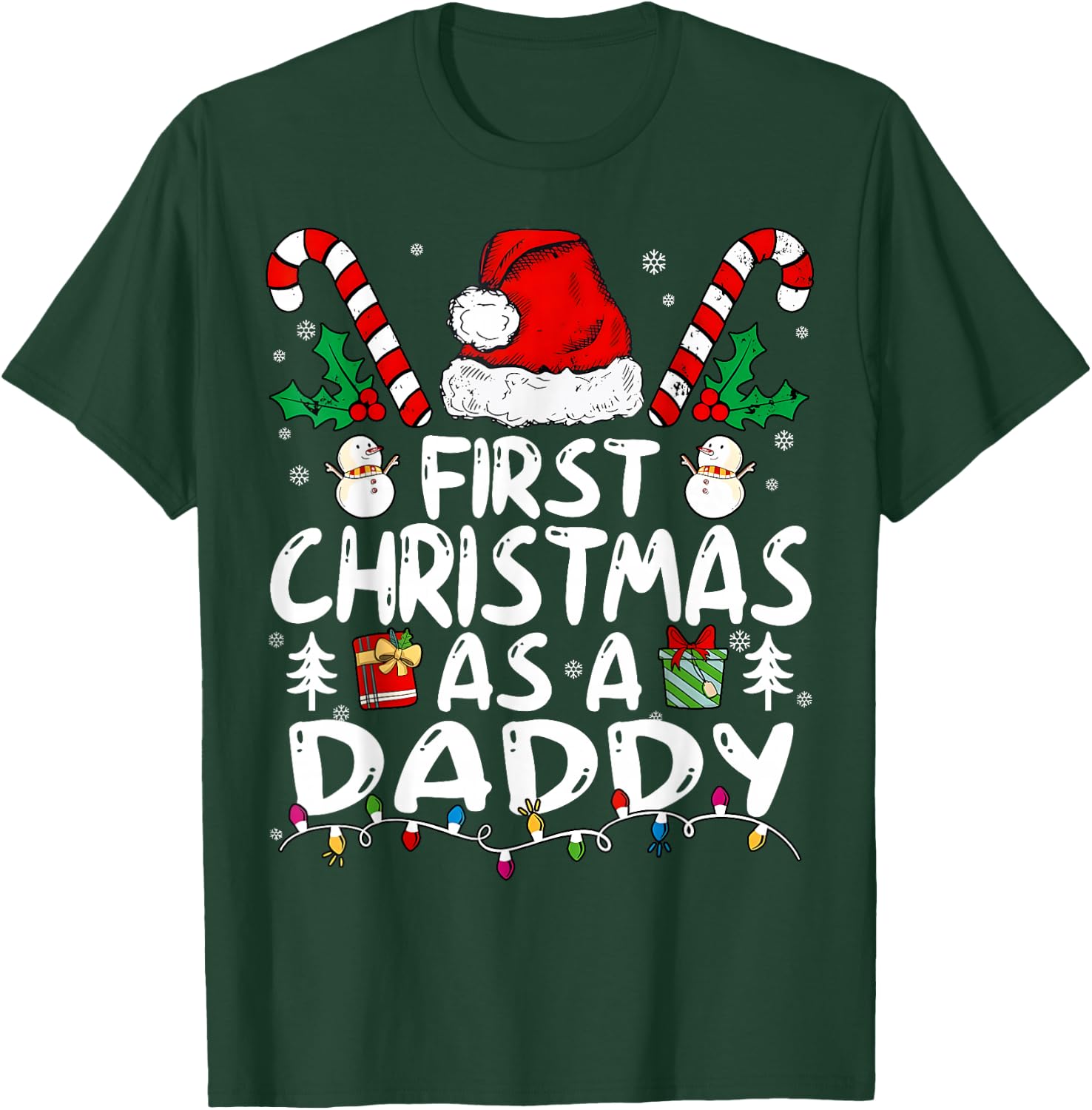 First Christmas As A Daddy New Daddy T-Shirt - T-Shirt | Forest