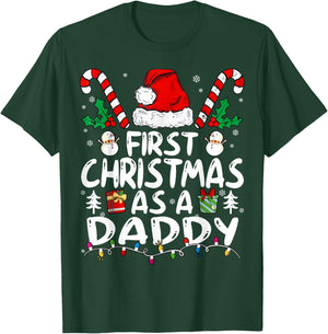 First Christmas As A Daddy New Daddy T-Shirt - T-Shirt | Forest