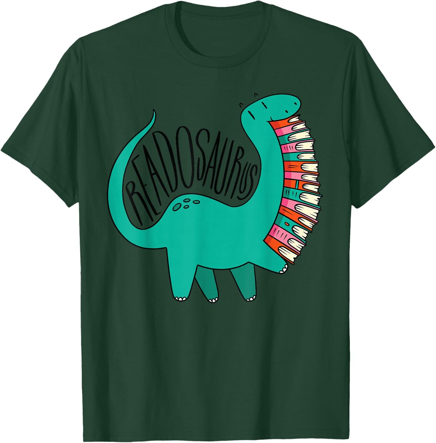 Readosaurus Cute Funny Dinosaur Reading Books Reading Gift T-Shirt - T-Shirt | Forest
