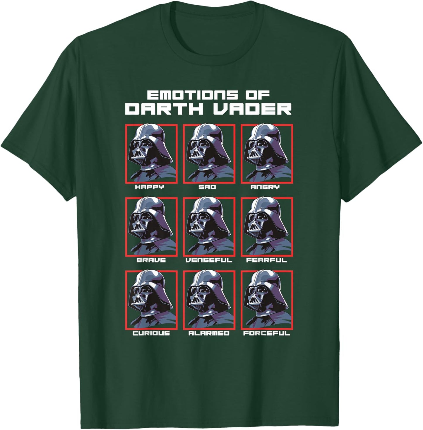 Star Wars Emotions Of Darth Vadar Portrait Grid T-Shirt - T-Shirt | Forest