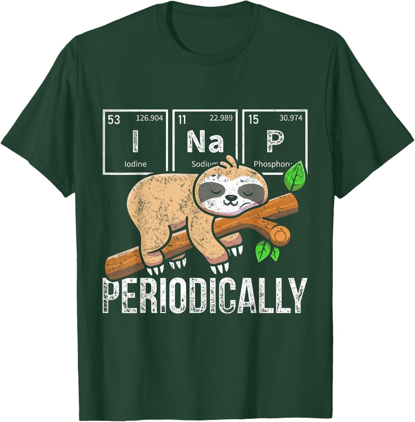 Cute Sloth Animal Periodic Table Science Chemist Chemistry T-Shirt - T-Shirt | Forest