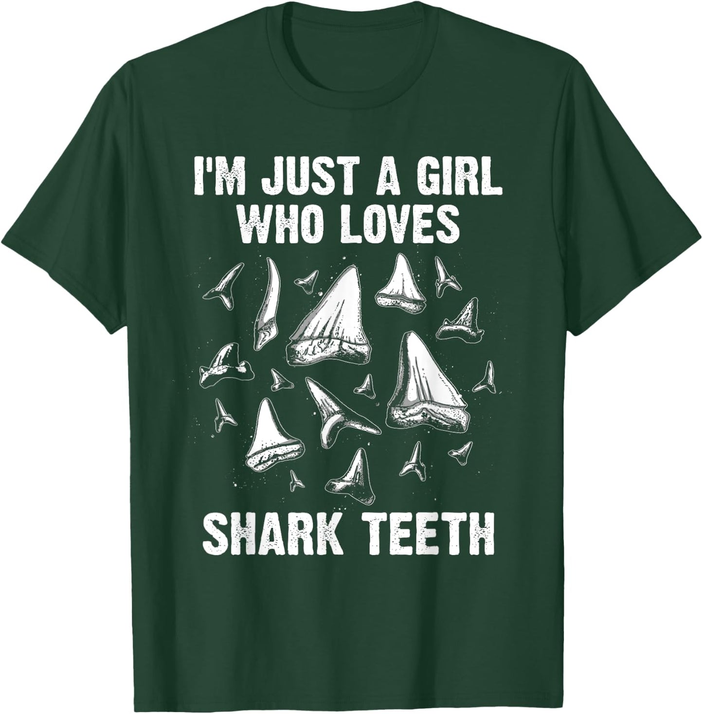 Funny Shark Teeth Design Girls Women Fossil Collecting Lover T-Shirt - T-Shirt | Forest