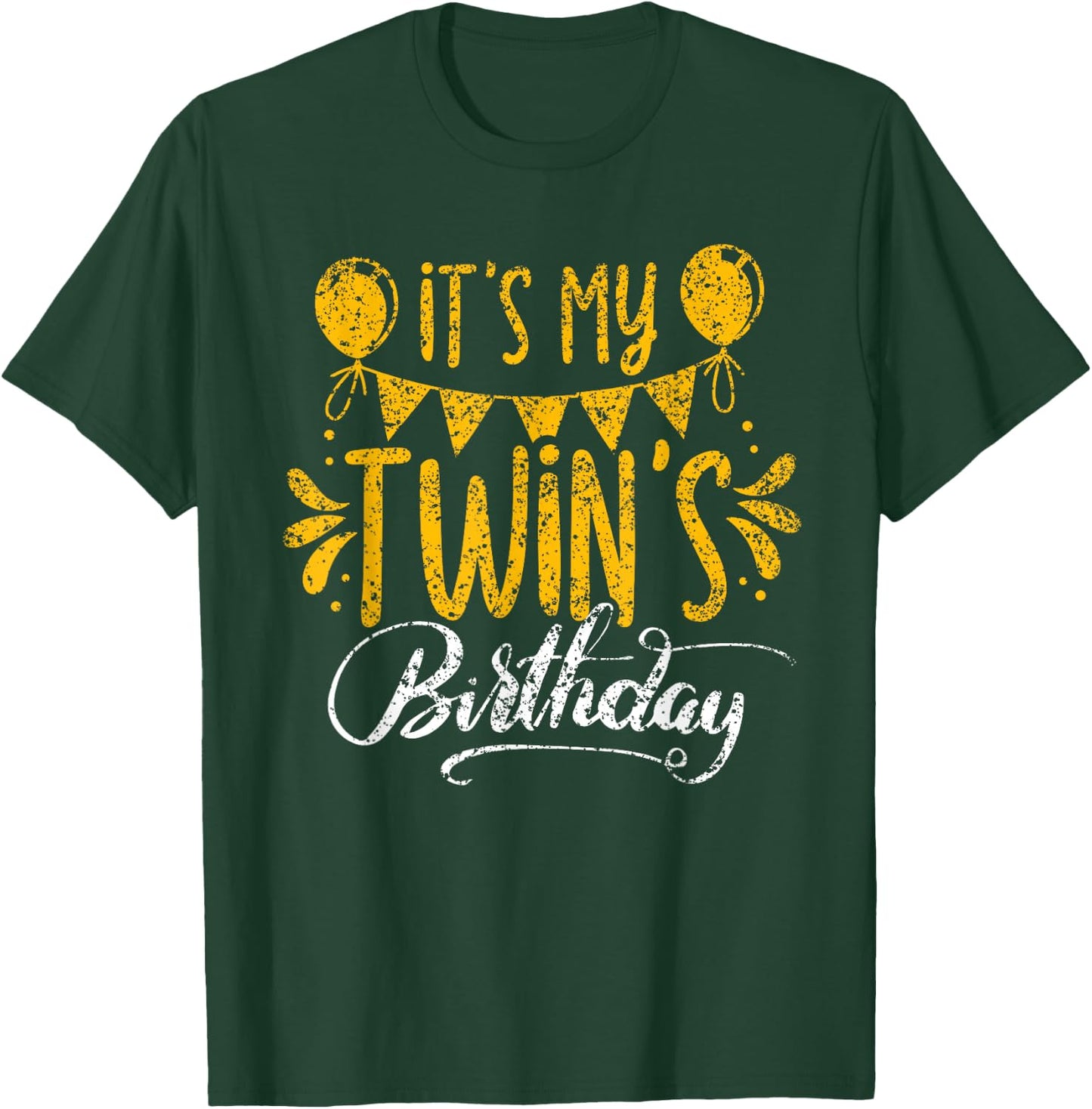 It's My Twin's Birthday Cute Twins Celebrate Twin T-Shirt - T-Shirt | Forest