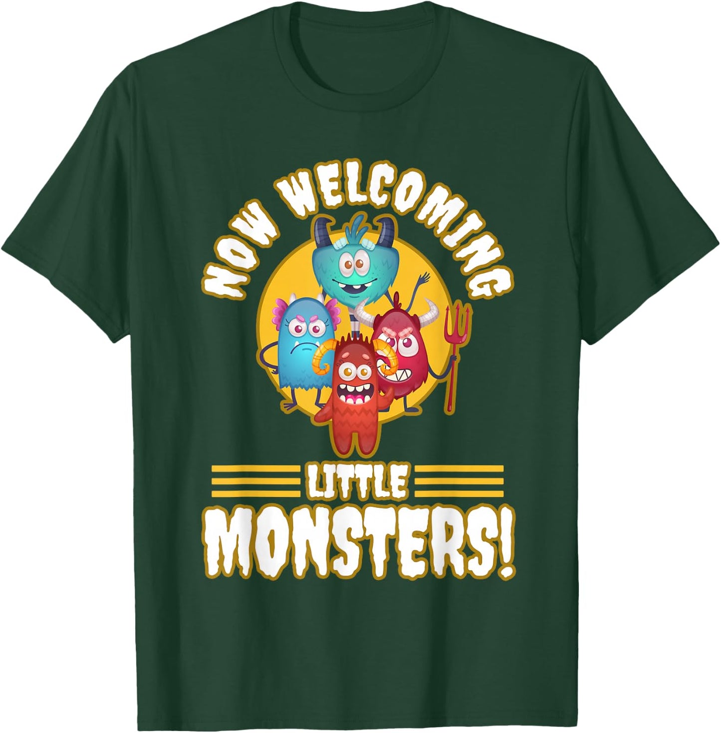 Now Welcoming Little Monsters Halloween Costume For Adults T-Shirt - T-Shirt | Forest