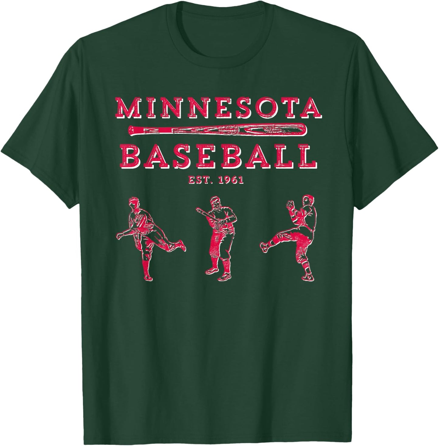 Classic Minnesota Baseball Twin Cities Fan Retro T-Shirt - T-Shirt | Forest
