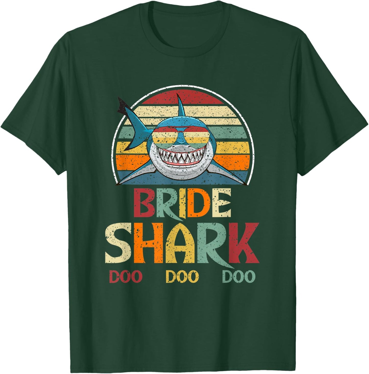 Retro Vintage Bride Shark Wedding Gift T-Shirt - T-Shirt | Forest