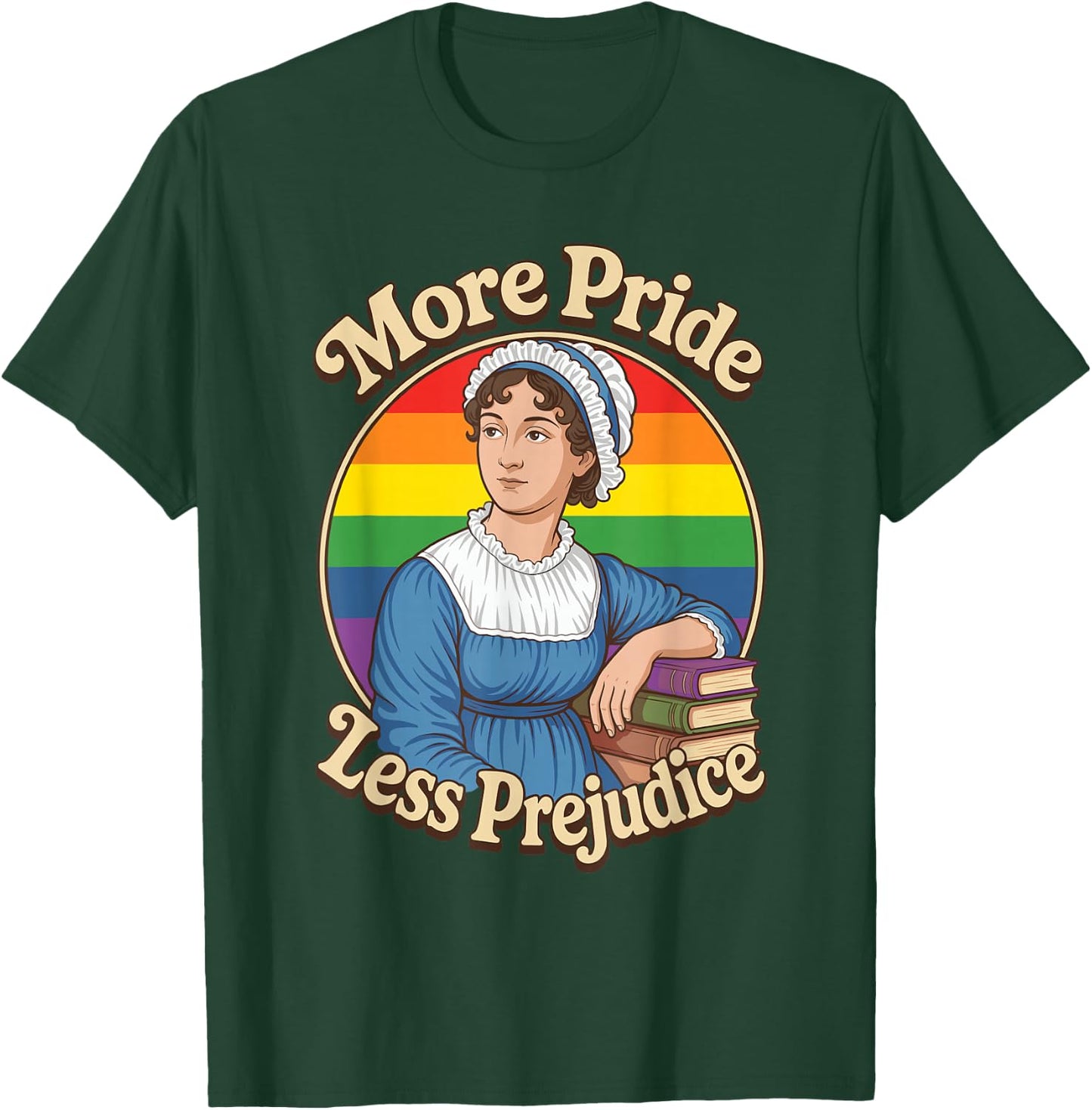 More Pride Less Prejudice LGBTQ Jane Austen T-Shirt - T-Shirt | Forest