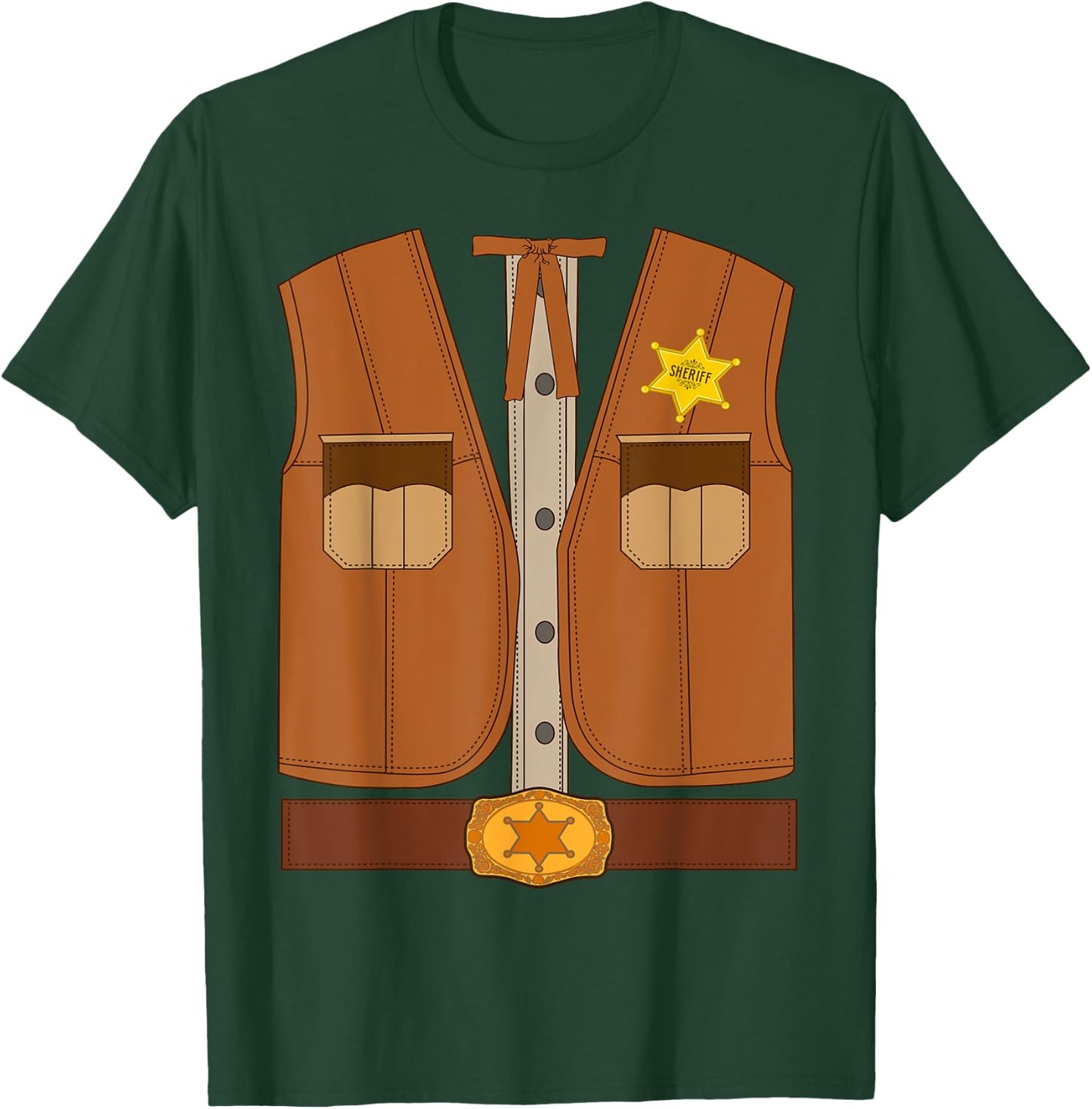 Western Sheriff Halloween Costume Shirt Wild West T-Shirt - T-Shirt | Forest